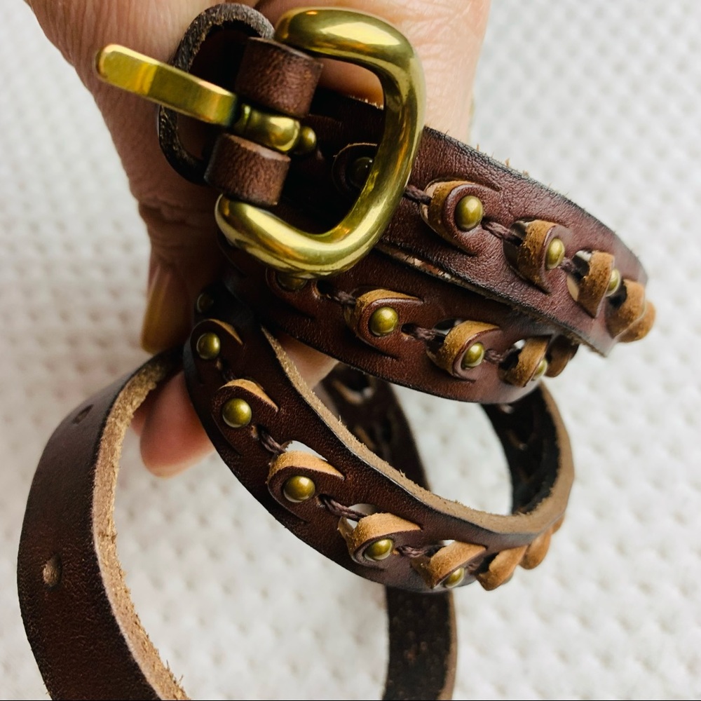 100% Leather belt Eddie Bauer size Large EUC - Picture 2 of 11